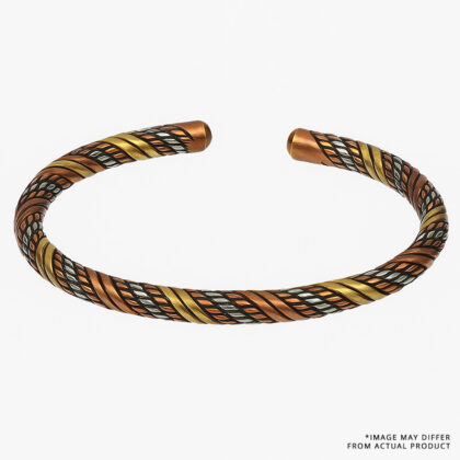 Tri-Metal Twisted Cuff Bracelet